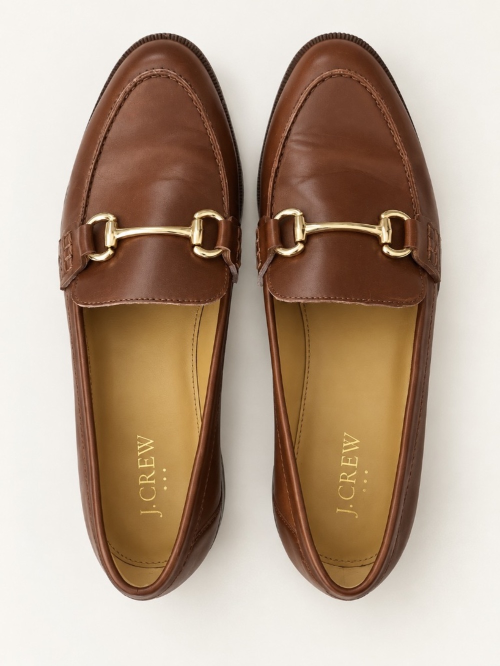 J.Crew Brown Leather Horsebit Loafers